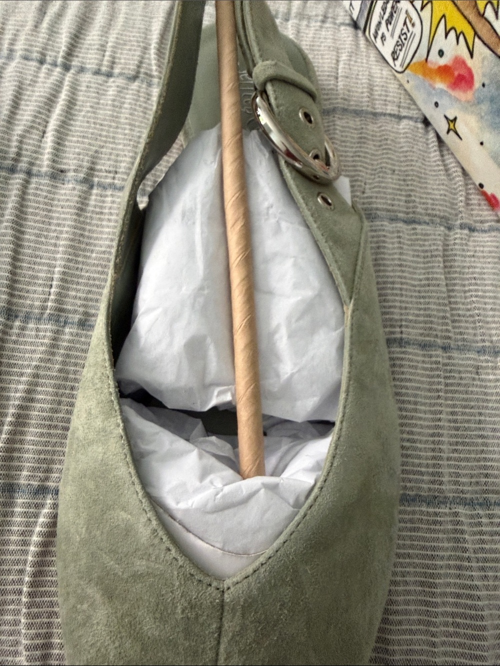 Jeffrey Campbell mint Green Suede Pointed Slingback Flats - Picture 4 of 5